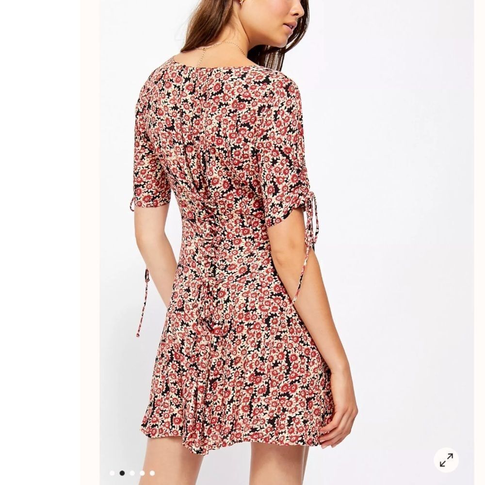 NWT Free People Laced Up Mini Dress in Black Combo - Picture 3 of 4